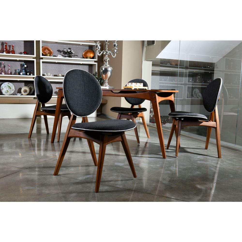 Touch Wooden - Set Stola i Stolica u Antracit Orahu (5 Komada) slika 6