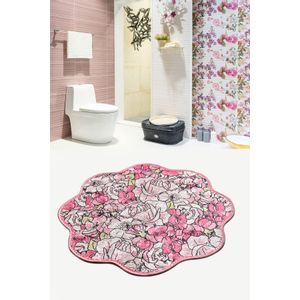 Colourful Cotton Kupaonski tepih, Rosa Shape (140 cm) - Pink
