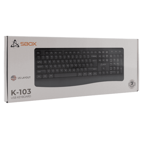 S BOX K 103 Tastatura, USB, US slika 5