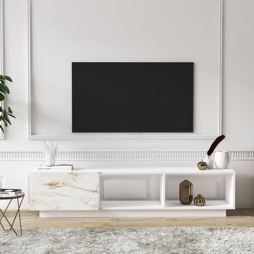Hanah Home Lepando - Marble White TV Stand slika 1