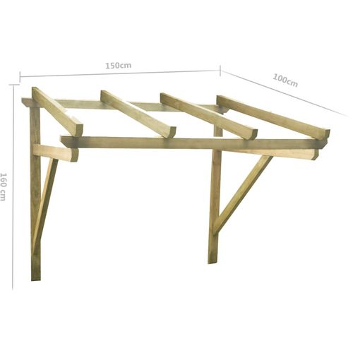 Nadstrešnica za vrata 150 x 100 x 100 cm od masivne borovine slika 11