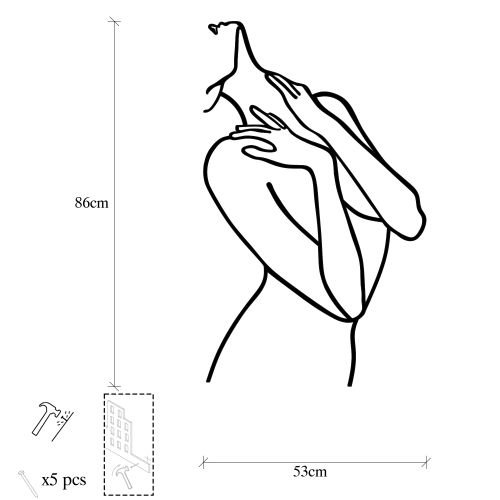 Wallity Metalna zidna dekoracija, Woman Lines slika 6