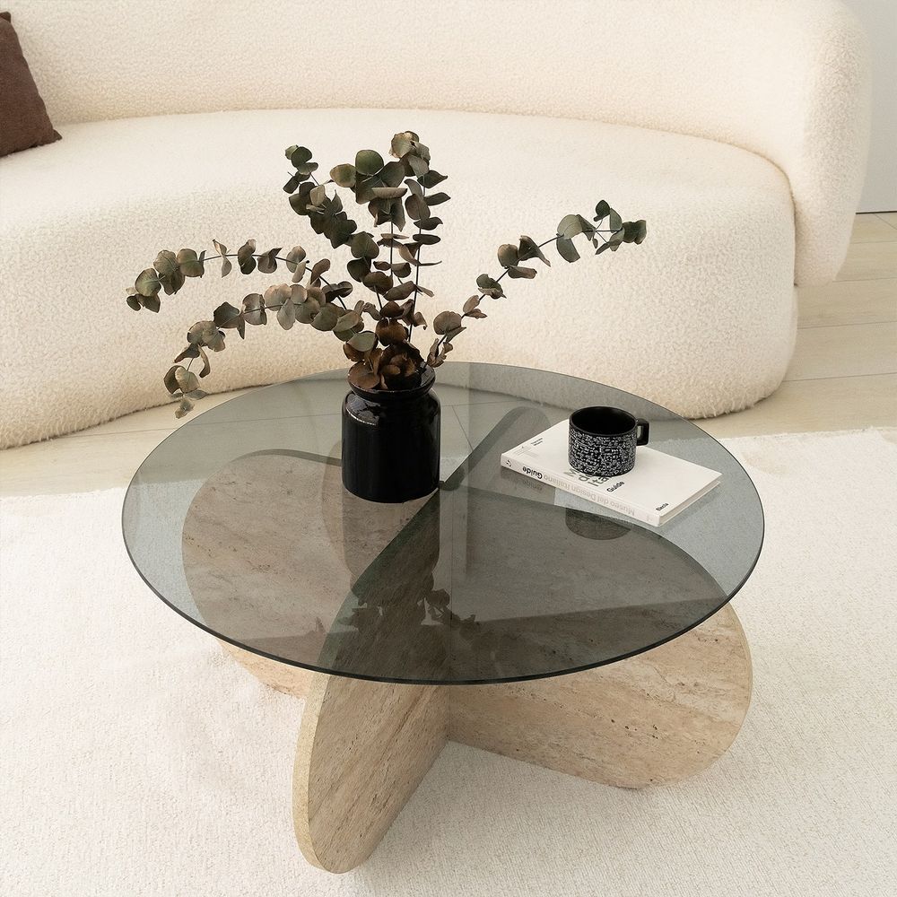 Bubble - Fume Travertine Fume Coffee Table slika 6