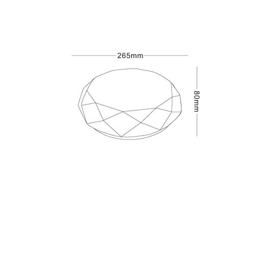 LED stropna svjetiljka, dijamant, 12W STAR, 3000K, 900lm slika 2