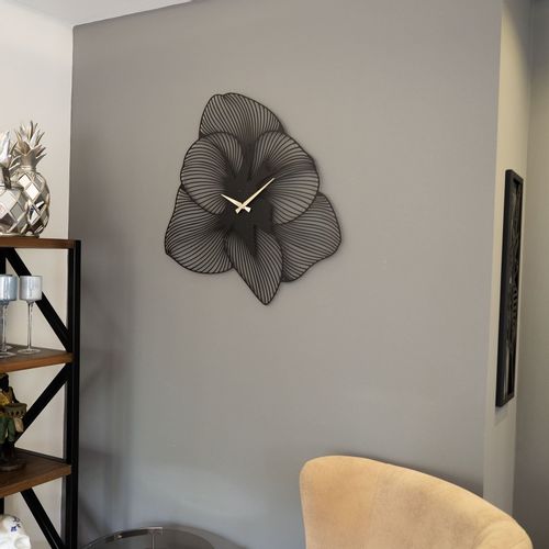 Wallity Sat metalni zidni dekorativni, Azalea Metal Wall Clock - APS039 49 - Black slika 2