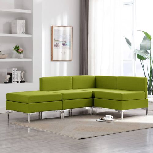 4-dijelni set sofa od tkanine zeleni slika 36
