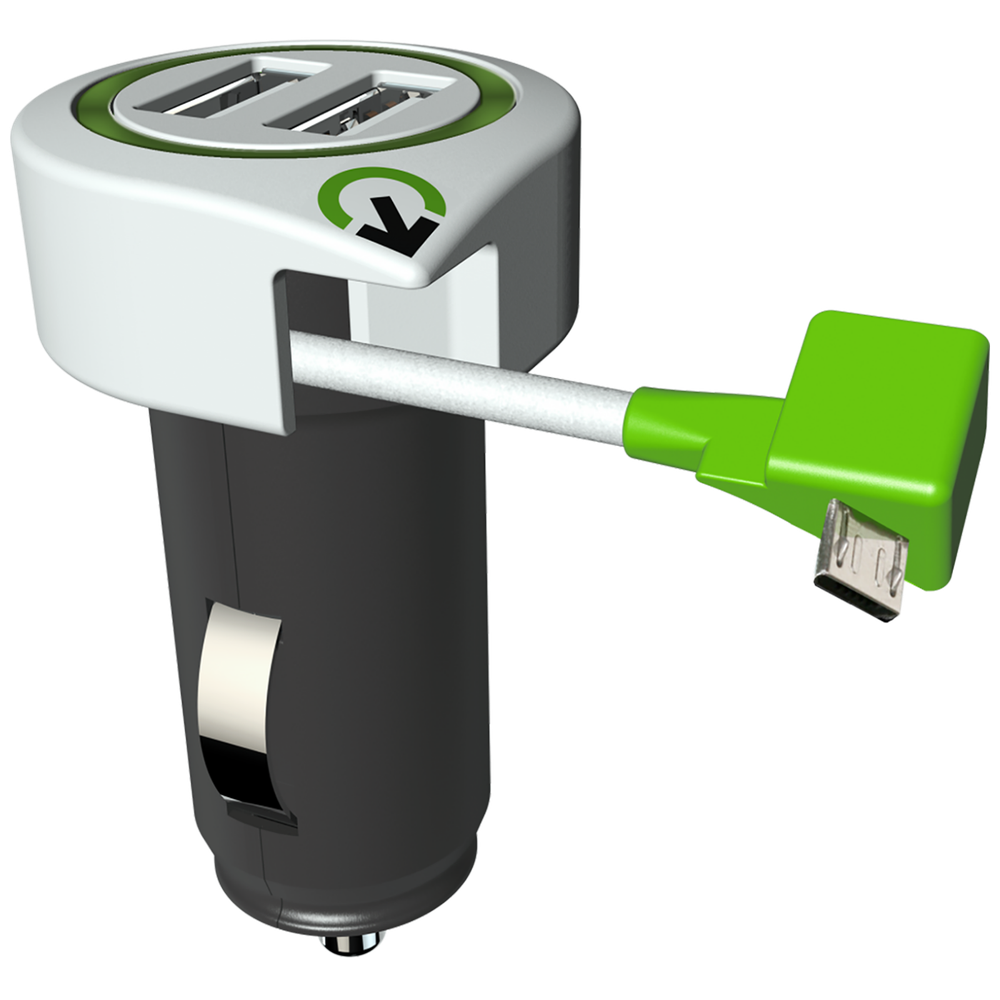 q2power Auto punjač, Dual USB, 3.1A, microUSB - TRIPLE USB CAR CHARGER M slika 1