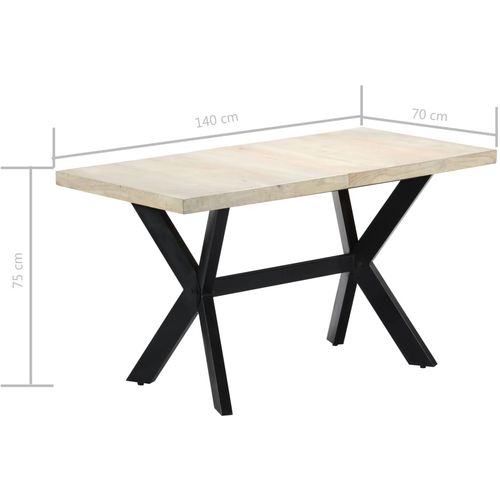 Blagovaonski stol od izbijeljenog drva manga 140 x 70 x 75 cm slika 26