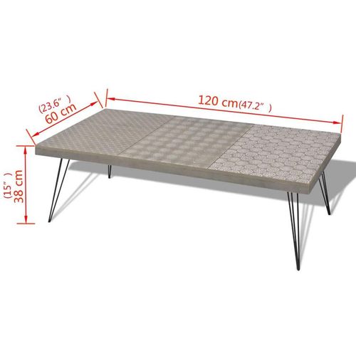 Stol za kavu 120x60x38 cm Sivi slika 2