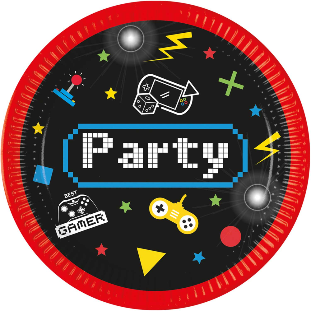 Papirni tanjir Gaming Party 23cm, 8 komada slika 1