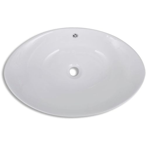 Luksuzni keramički bijeli ovalni umivaonik sa preljevom, 59 x 38,5 cm slika 27