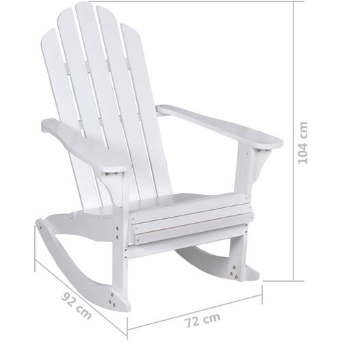 Vrtna stolica za ljuljanje drvena bijela slika 14