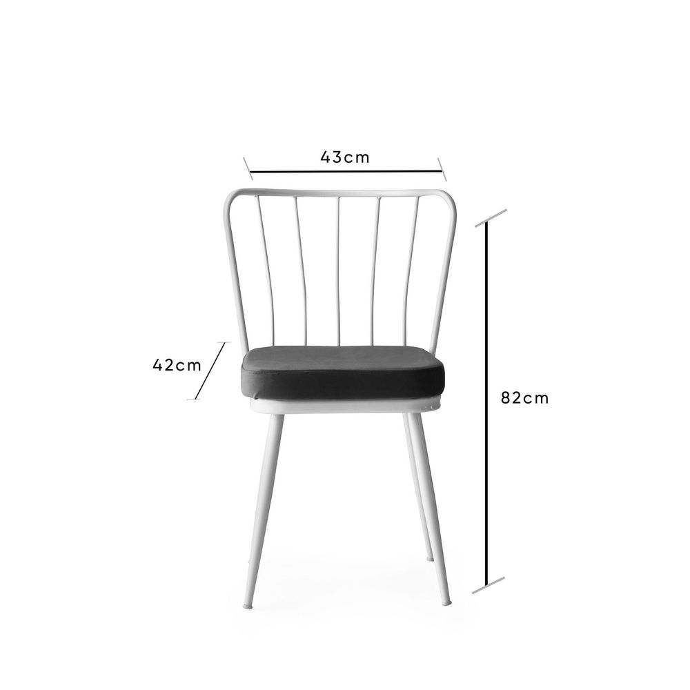 Yıldız - 962 V2 Bijela Stolica Set (2 Komada) slika 7