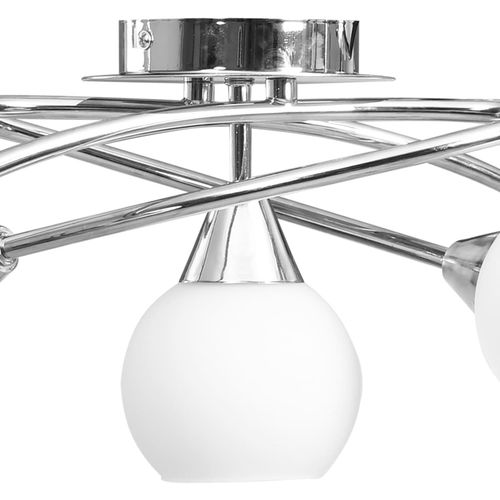 Stropna svjetiljka s keramičkim sjenilima 5 žarulja E14 bijela slika 16