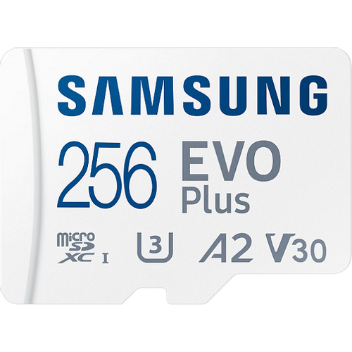 Samsung MB-MC256SA/EU MicroSD 256GB, EVO Plus, SDXC, UHS-I U3 V30 A2, Read 160MB/s, for 4K and FullHD video recording, w/SD adapter slika 1