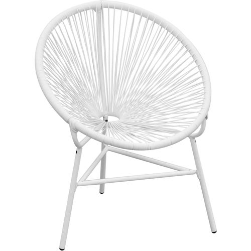 Vrtna okrugla stolica poliratan bijela slika 16