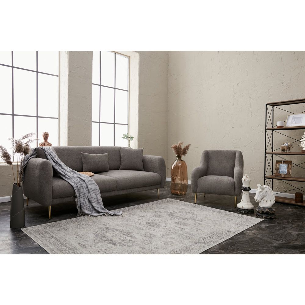 Simena - Siva Zlatna Sofa na Razvlačenje za 3 Osobe slika 3