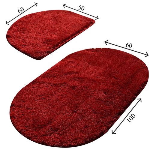 Colourful Cotton Kupaonski tepih u setu (2 komada), Colors of Oval - Red slika 3