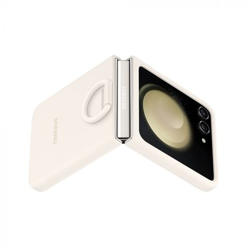 Samsung silikonska maska za Flip5 + prsten, krem slika 1