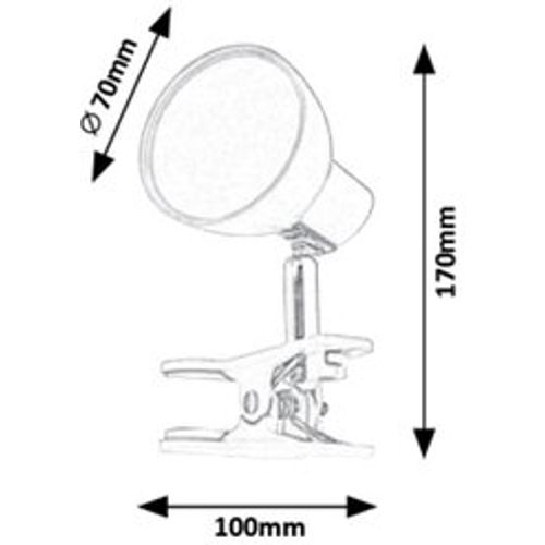 Rabalux Noah, clip lamp, siva, LED 5W Spot rasveta slika 4