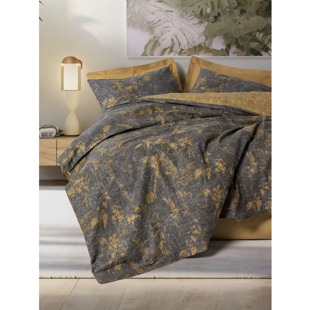 Yadawa - Mustard Mustard Ranforce Double Quilt Cover Set slika 1