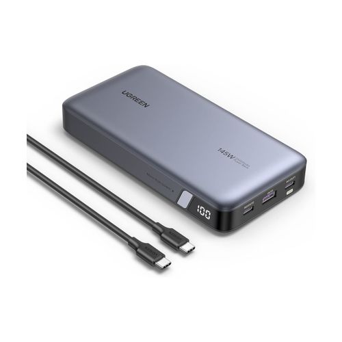 Prijenosno napajanje powerbank UGREEN, 25.000 mAh, 145W, Fast Charging, USB-C, Power Delivery 3.0, sivi slika 1