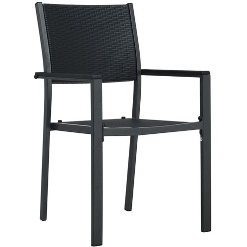 Vrtne stolice 4 kom crne plastične s izgledom ratana slika 23