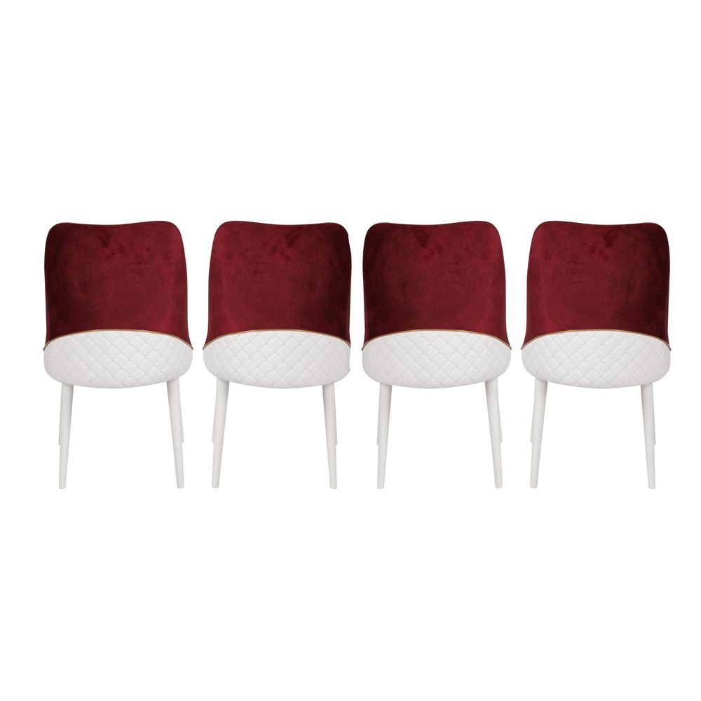 Nova 081 V4 Set Stolica u Boji Claret Red i Bijeloj (4 Komada) slika 3
