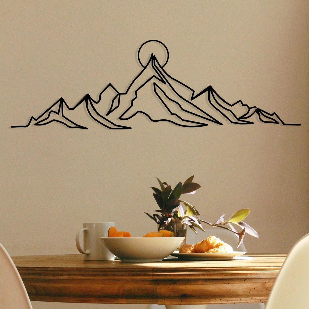 Decorative metal wall accessory Everest, colour: black slika 4