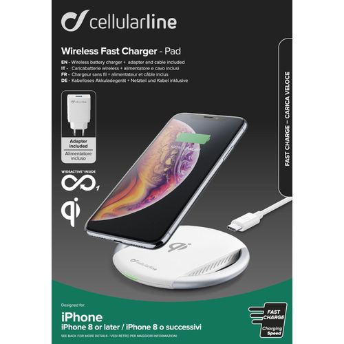 Cellularline bežični punjač Fast MFI bijeli  slika 4