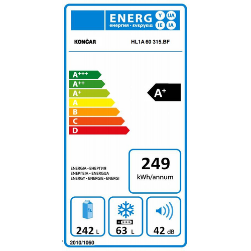 Končar kombinirani hladnjak HL1A 60 315.BF slika 3