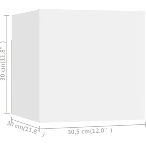 Zidni TV ormarići 8 kom bijeli 30,5 x 30 x 30 cm slika 5