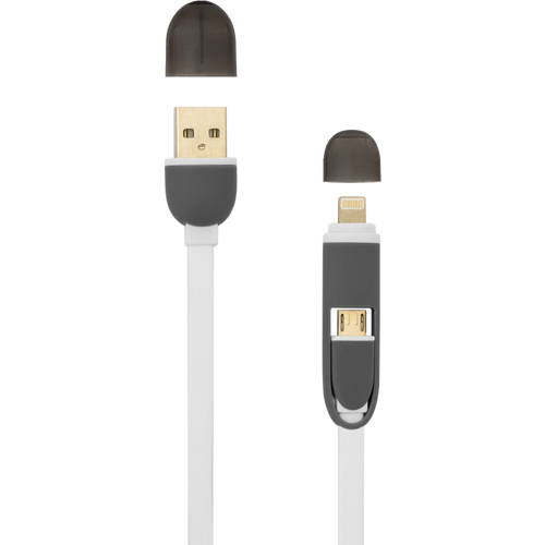 Sbox KABEL USB A Muški -> MICRO USB + 8-pin iPh Muški 1 m Bijeli / RETAIL slika 1