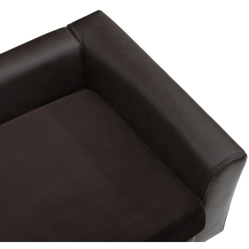 Sofa za pse smeđa 60 x 43 x 30 cm od pliša i umjetne kože slika 23