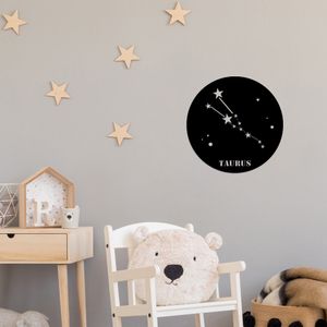 Wallity Metalna zidna dekoracija, Taurus Horoscope - Black