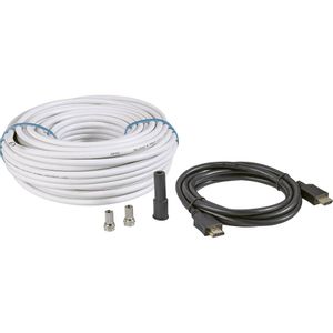 BKL Electronic SAT priključni kabel [1x F-muški konektor, muški konektor HDMI - 1x F-muški konektor, muški konektor HDMI] 25.00 m 90 dB  crna, bijela