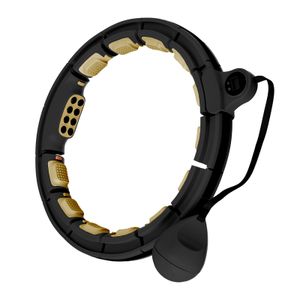 Hhm13 novi hula hoop crno/zlatni magnetski s utegom + brojačem hms