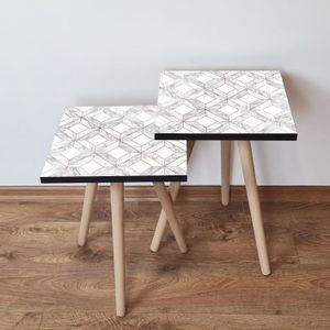 Nesting stolovi 2Shp319 - (2 komada) - boje: bijela, siva