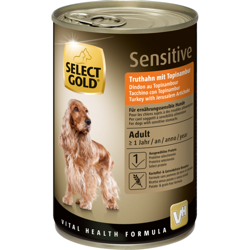 Select Gold Dog Sensitive adult ćuretina,artičoka 400g konzerva  slika 1