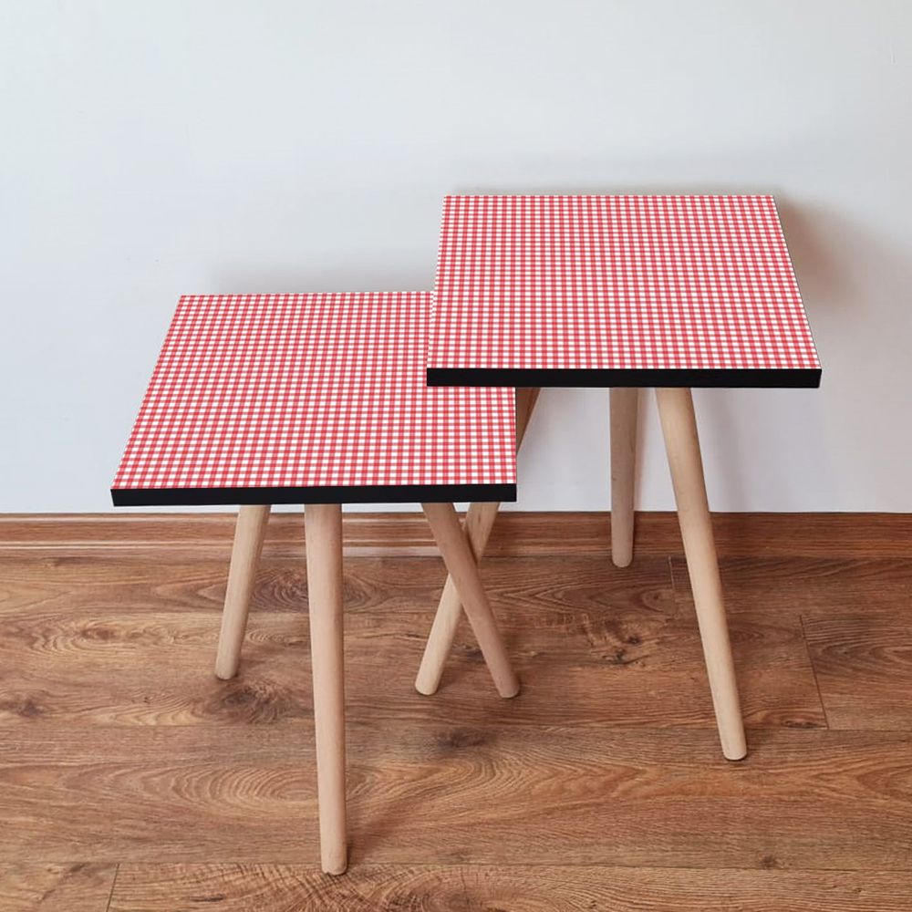 Nesting stolovi 2Shp241 - (2 komada) - boje: crvena, bijela slika 1