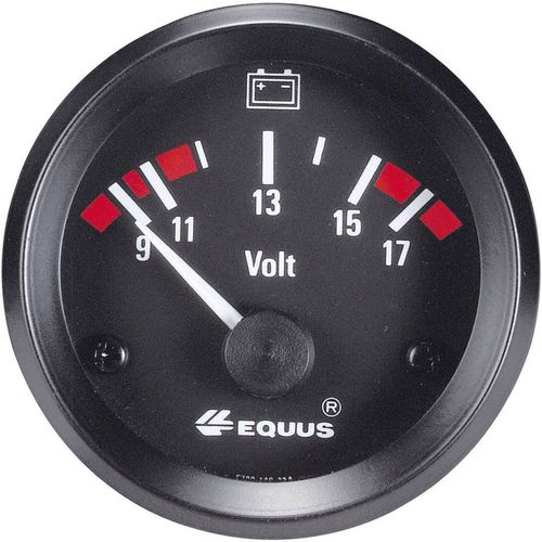 Equus 842060 ugradbeni instrument za motorna vozila voltmetar Mjerno podučje 9 - 17 V standard žuta, crvena, zelena 52 mm slika 1