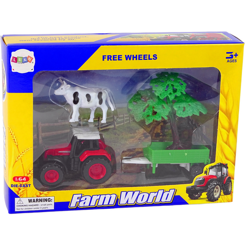 Set farma crveni traktor i krava 1:64 slika 4