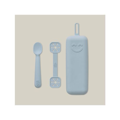 Interbaby set silikonskog pribora za jelo Blue Grey slika 4