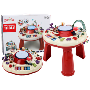 Interactive Educational Panel Table Piano Drum Red