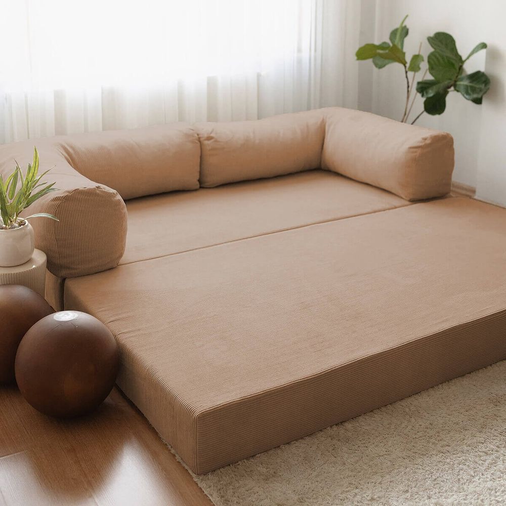 Nook - Smeđi - v2 Smeđa Sofa na Razvlačenje za 3 Osobe slika 2