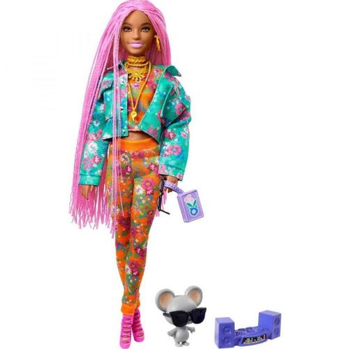 Barbie Lutka Extra Pink Braids Gxf09 slika 1