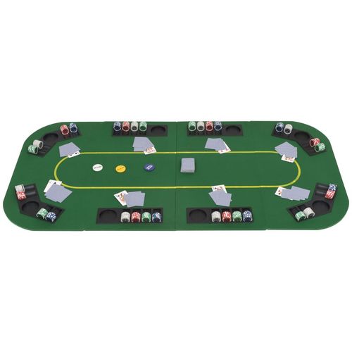 Sklopiva četverodijelna podloga za poker stol za 8 igrača pravokutna zelena slika 12