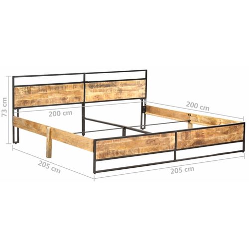 Okvir za krevet od grubog masivnog drva manga 200 x 200 cm slika 16