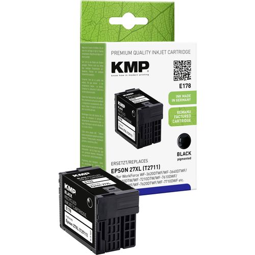 KMP tinta zamijenjen Epson T2711, 27XL kompatibilan  crn E178 1627,4001 slika 2