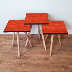 Nesting Table Set (3 Komada) 3Shp371 - Crvena